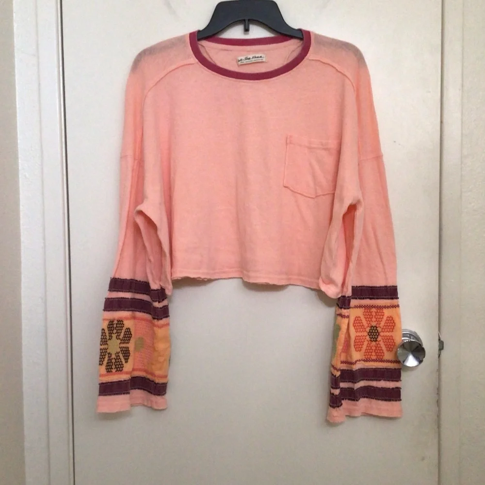 Free People Embroidered Boho Top HTF
